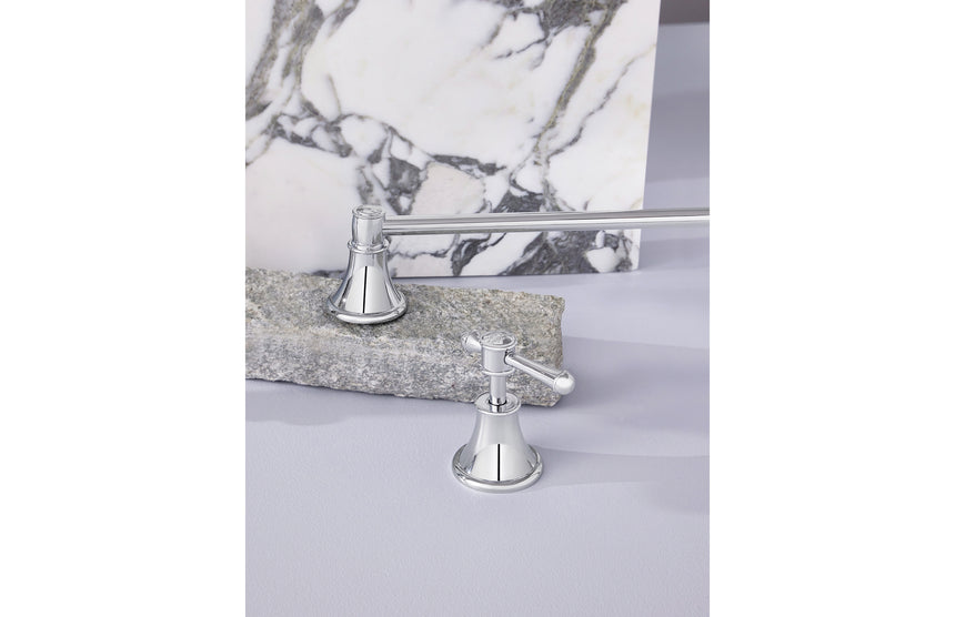 Phoenix Nostalgia Single Towel Rail 760mm Chrome, shown in a finished interior