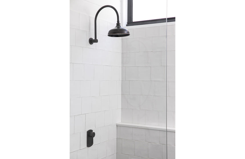 Phoenix Nostalgia Shower / Wall Mixer Antique Black, shown in a finished interior