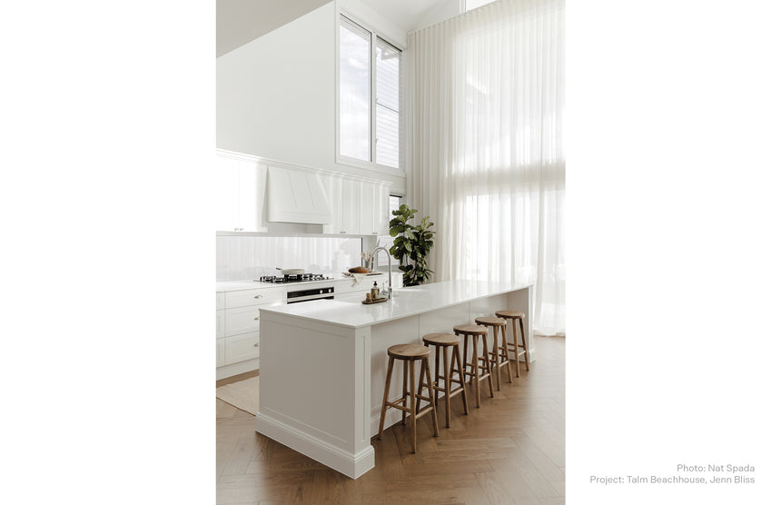 Phoenix Nostalgia Pull Out Sink Mixer 230mm Chrome/Natural White in Chrome / Natural White, shown in a finished interior