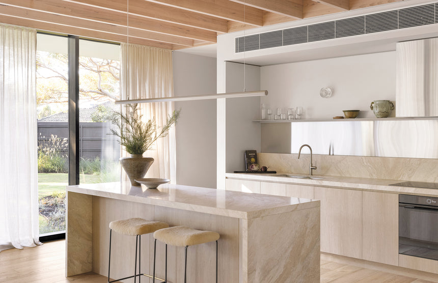 Phoenix 4000 Series Double Bowl Under / Over Sink Stainless Steel, shown in a finished interior