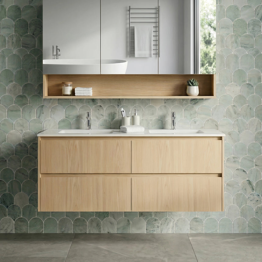 Gladstone Modern Wall Hung Vanity Sandy Oak