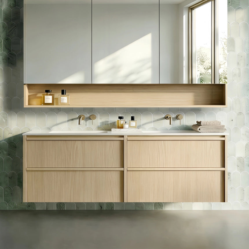 Ridgewood Modern Wall Hung Vanity Sandy Oak