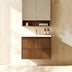 Ridgewood Modern Wall Hung Vanity Mocha Oak