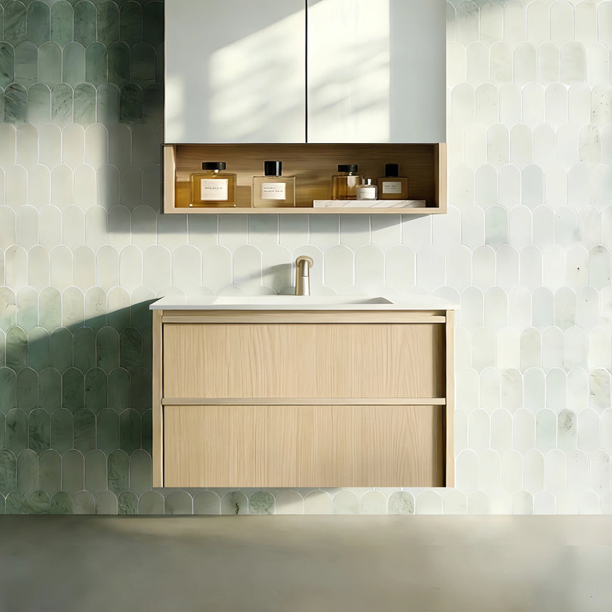 Ridgewood Modern Wall Hung Vanity Sandy Oak