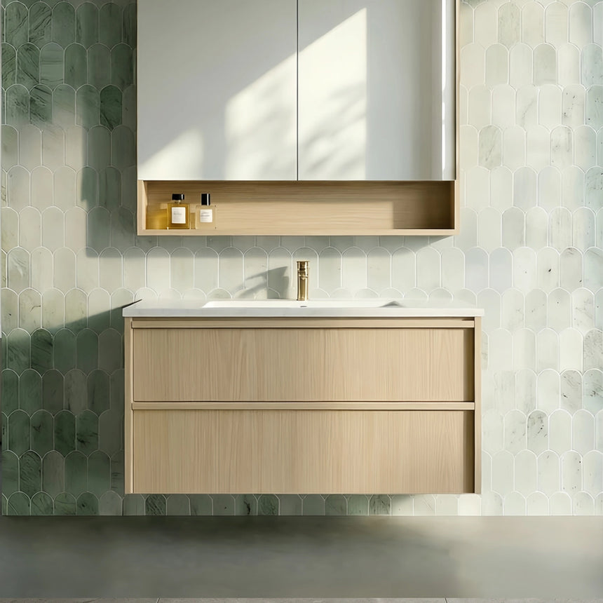 Ridgewood Modern Wall Hung Vanity Sandy Oak