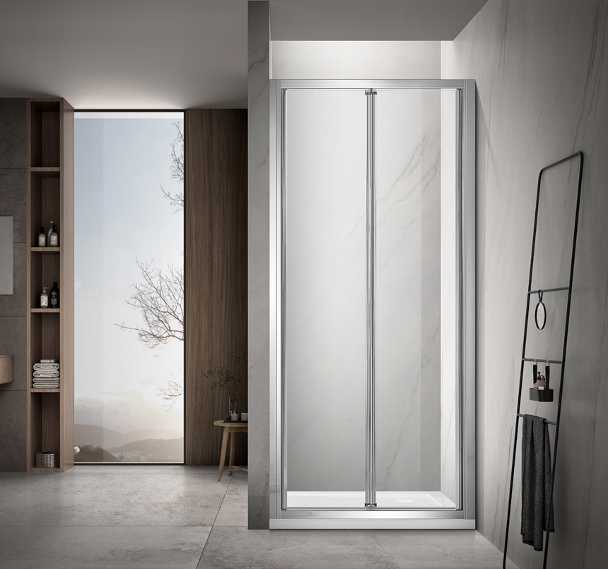 Covey NC021 framed bi-fold shower door detail
