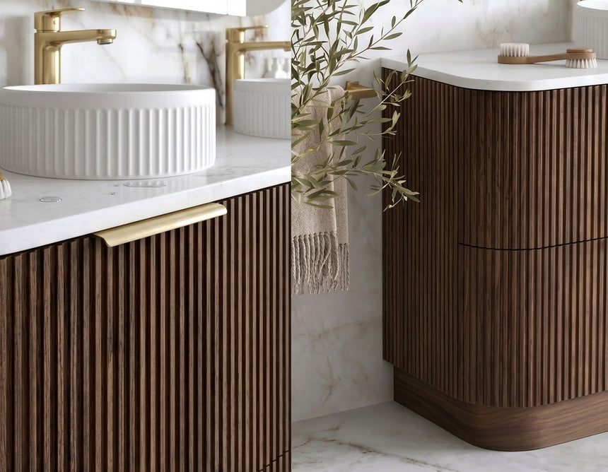 Otti Havana Fluted 1500mm Sable Walnut Floorstanding Curve Vanity — view 4