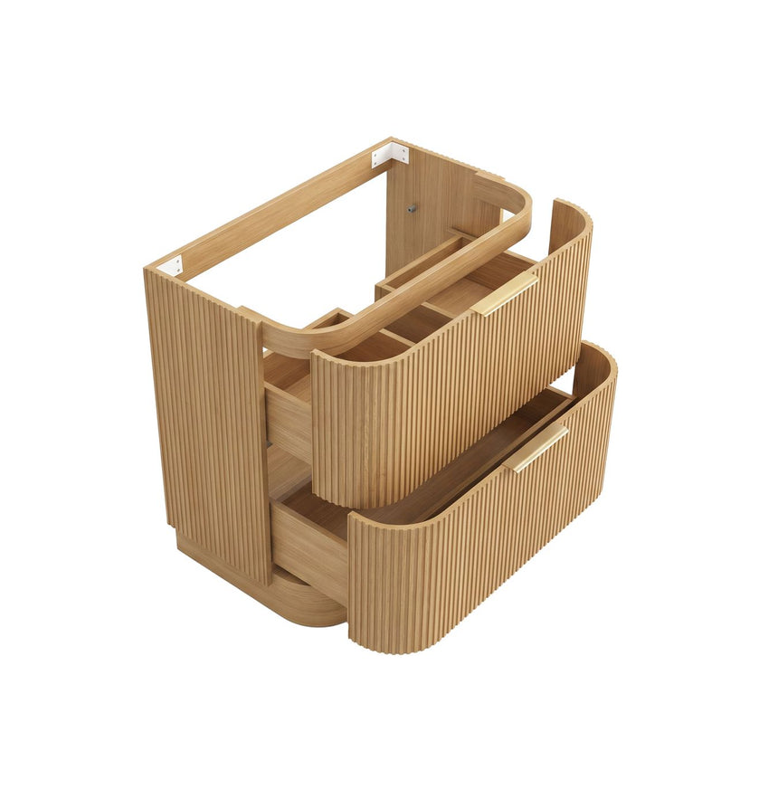 Otti Havana Fluted 900mm Woodland Oak Floorstanding Curve Vanity — view 8