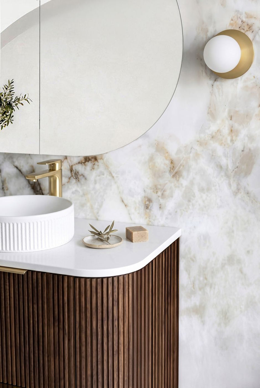 Otti Havana Fluted 1500mm Sable Walnut Floorstanding Curve Vanity — view 3