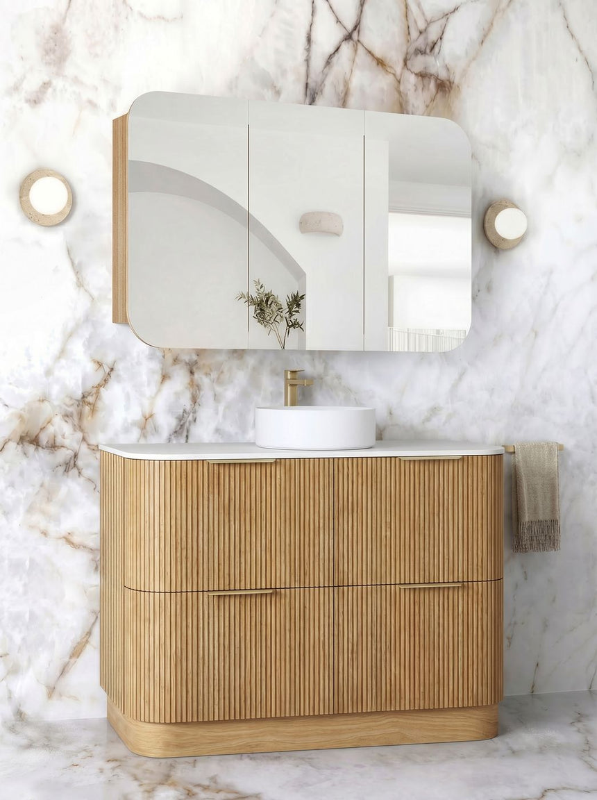 Otti Havana Fluted 1200mm Woodland Oak Floorstanding Curve Vanity — view 2
