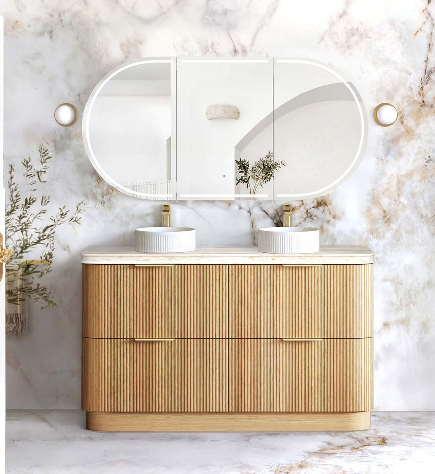 Otti Havana Fluted 1500mm Woodland Oak Floorstanding Curve Vanity — view 5