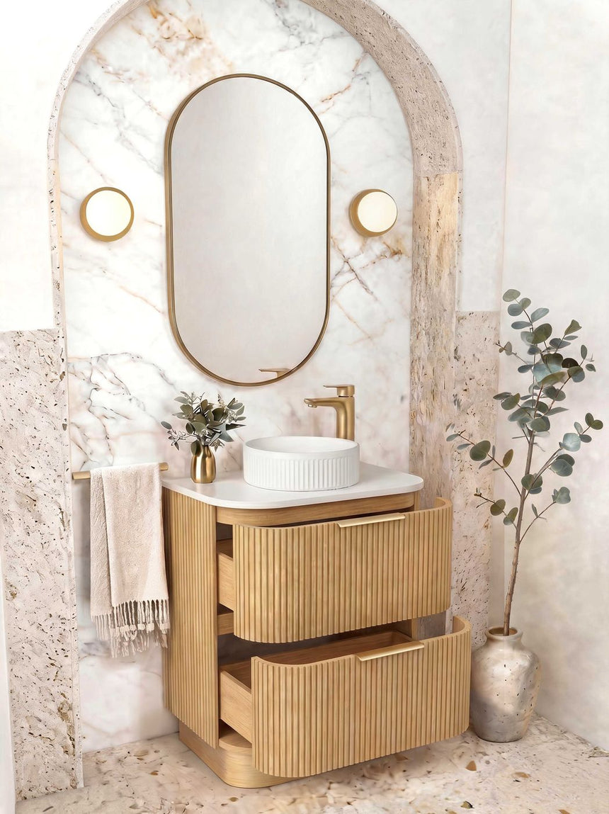 Otti Havana Fluted 600mm Woodland Oak Floorstanding Curve Vanity — view 4