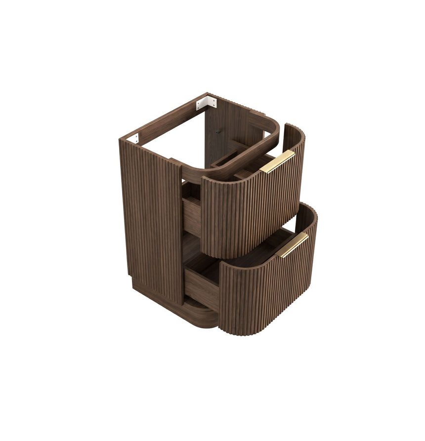 Otti Havana Fluted 600mm Sable Walnut Floorstanding Curve Vanity — view 7
