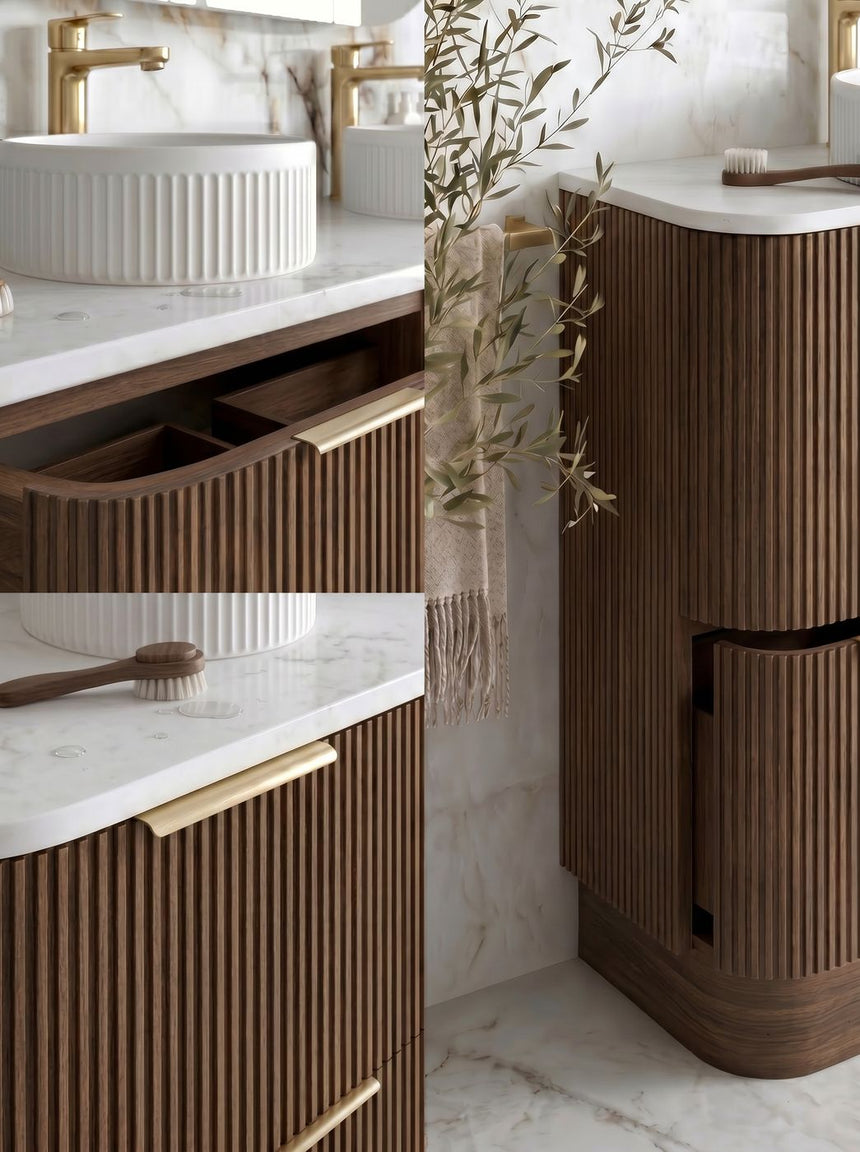 Otti Havana Fluted 1800mm Sable Walnut Floorstanding Curve Vanity — view 5