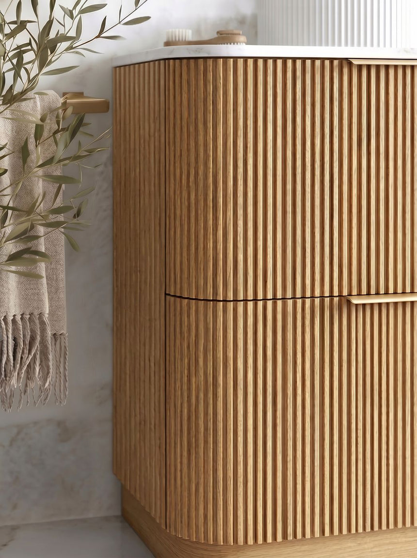 Otti Havana Fluted 900mm Woodland Oak Floorstanding Curve Vanity — view 3