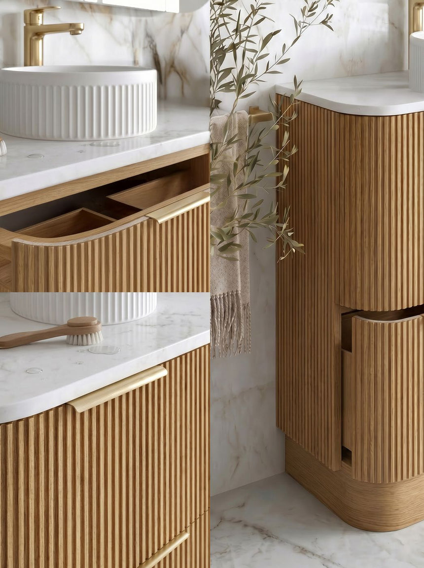 Otti Havana Fluted 600mm Woodland Oak Floorstanding Curve Vanity — view 5