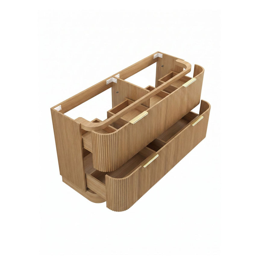 Otti Havana Fluted 1500mm Woodland Oak Floorstanding Curve Vanity — view 7