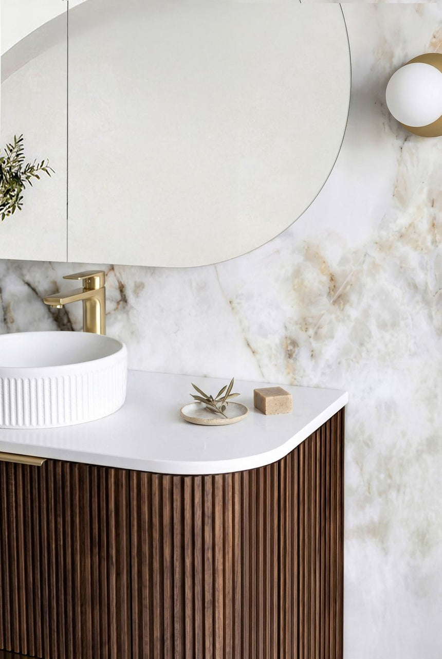 Otti Havana Fluted 1800mm Sable Walnut Floorstanding Curve Vanity — view 3