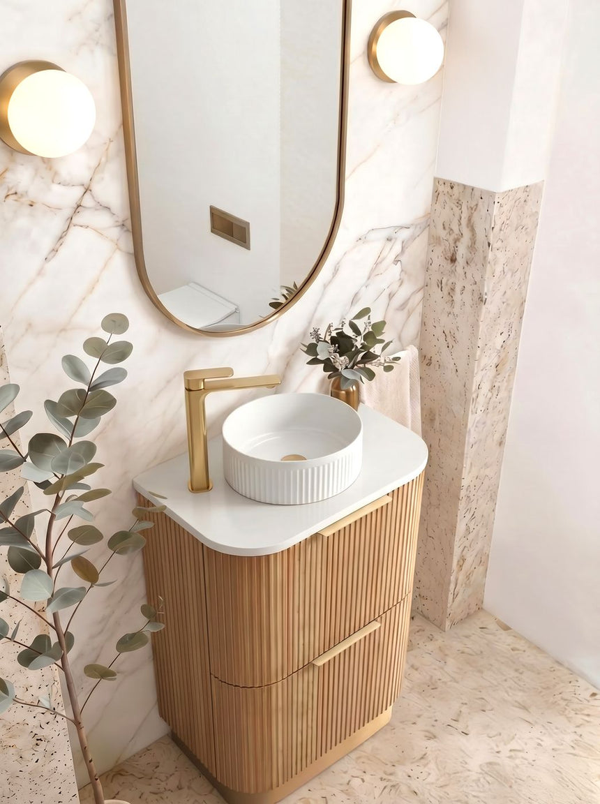 Otti Havana Fluted 600mm Woodland Oak Floorstanding Curve Vanity — view 3