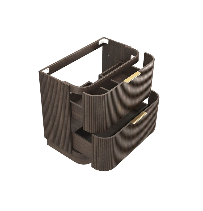 Otti Havana Fluted 900mm Sable Walnut Floorstanding Curve Vanity — view 7