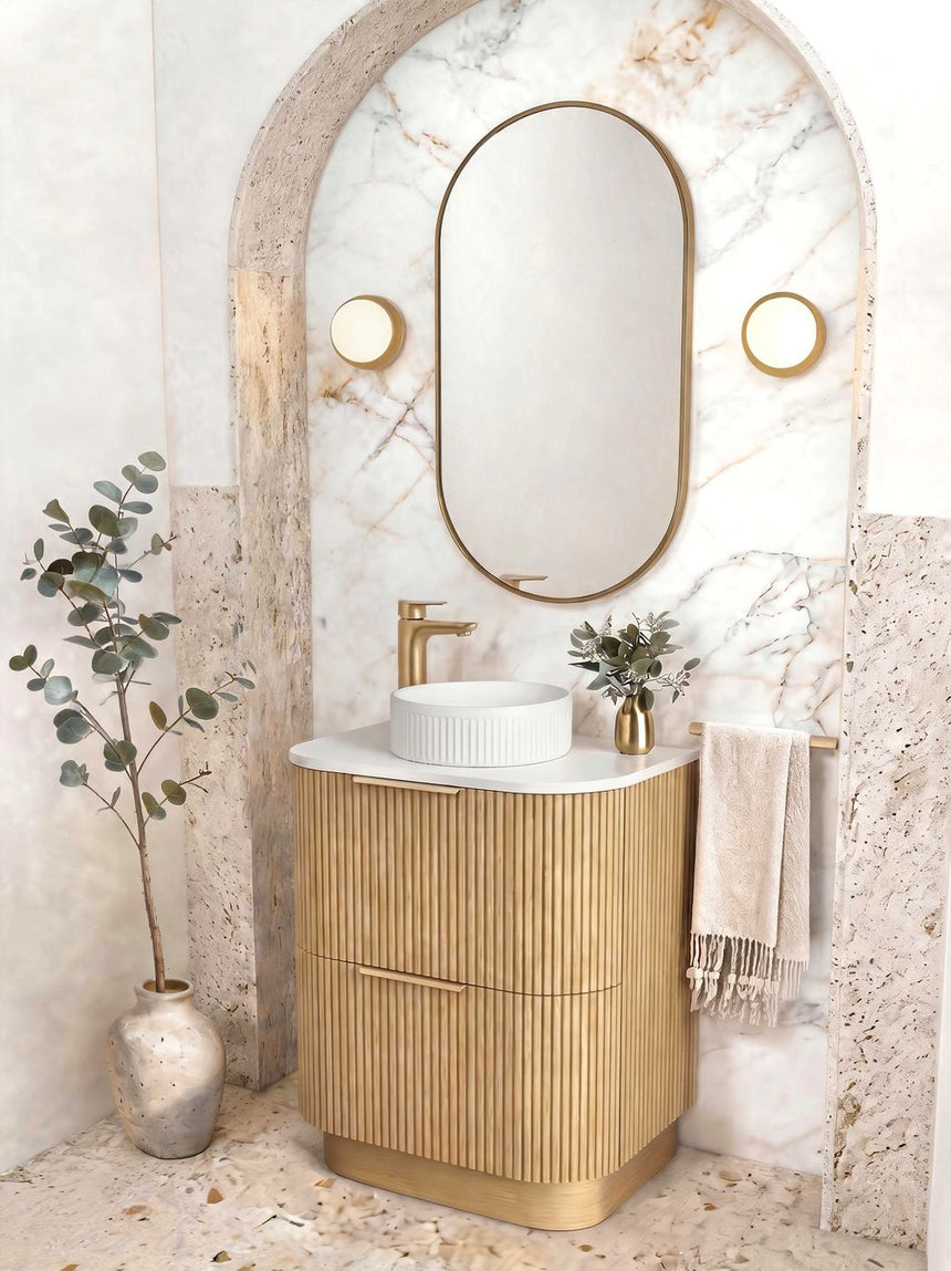 Otti Havana Fluted 600mm Woodland Oak Floorstanding Curve Vanity — view 2