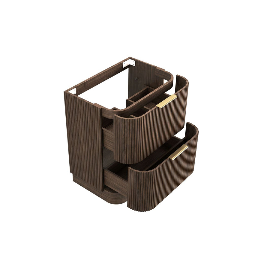 Otti Havana Fluted 750mm Sable Walnut Floorstanding Curve Vanity — view 5