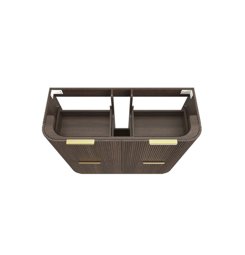 Otti Havana Fluted 1200mm Sable Walnut Floorstanding Curve Vanity — view 7