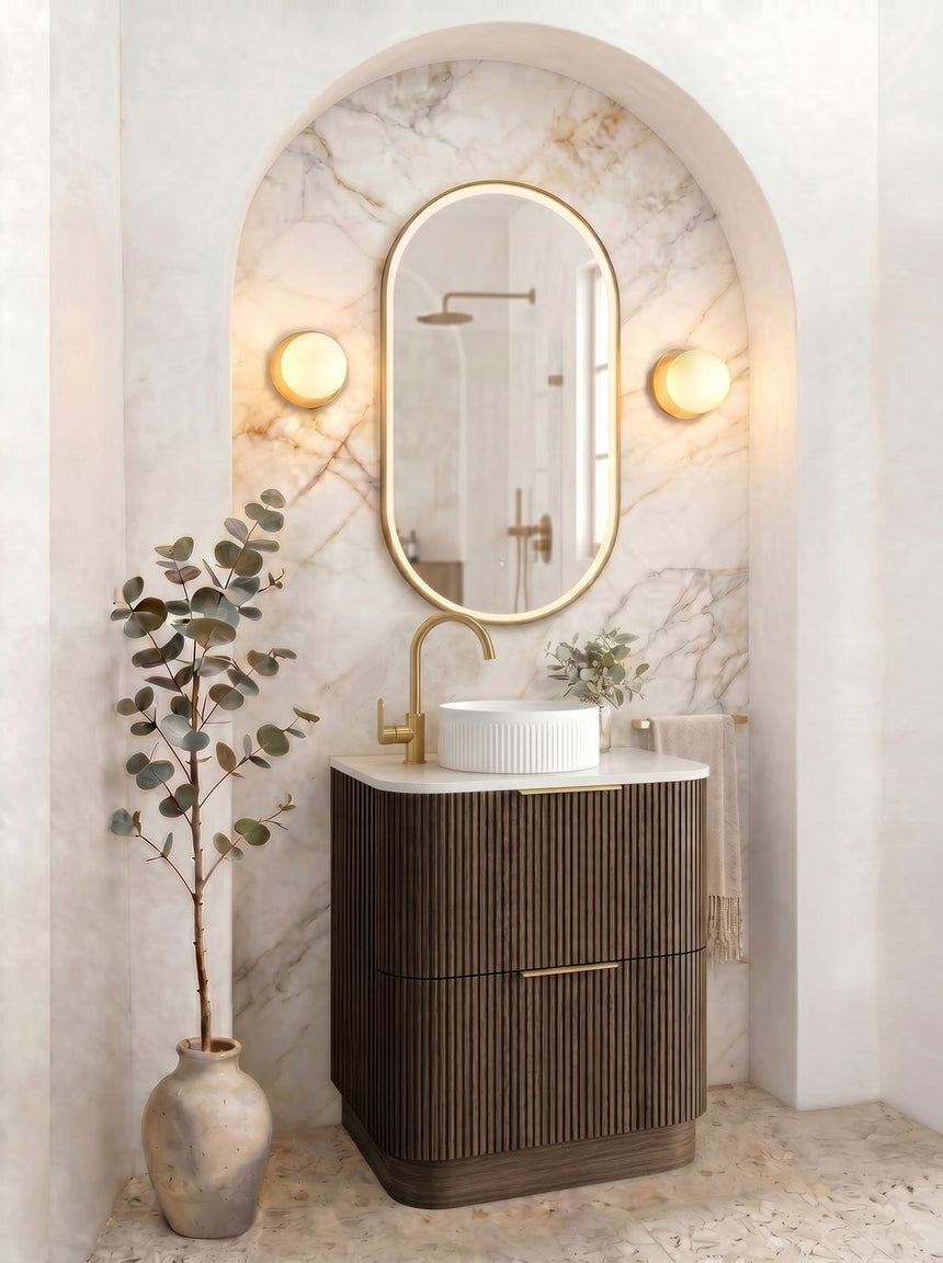 Otti Havana Fluted 750mm Sable Walnut Floorstanding Curve Vanity — view 2