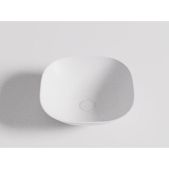 Lukka Perry 400x400x140mm matte white solid surface above counter basin by Tilemall