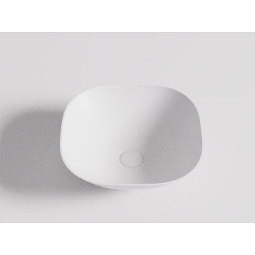 Lukka Perry 400x400x140mm matte white solid surface above counter basin by Tilemall