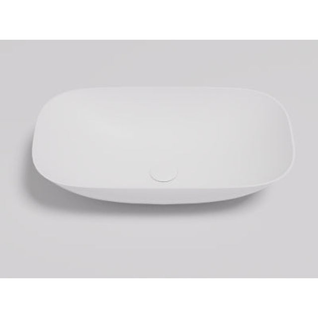 Lukka Perry 630x360x150mm matte white solid surface above counter basin by Tilemall