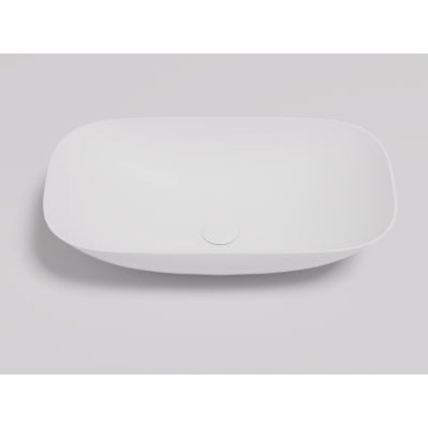 Lukka Perry 630x360x150mm matte white solid surface above counter basin by Tilemall
