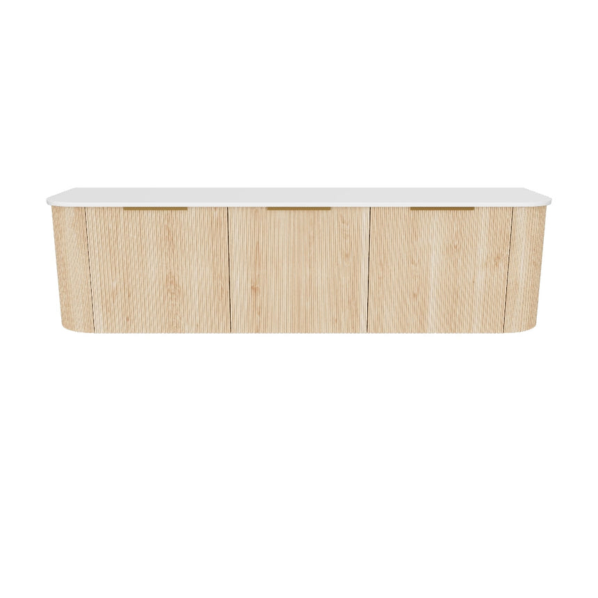 Bondi Woodland Oak Fluted Double Basin Vanity