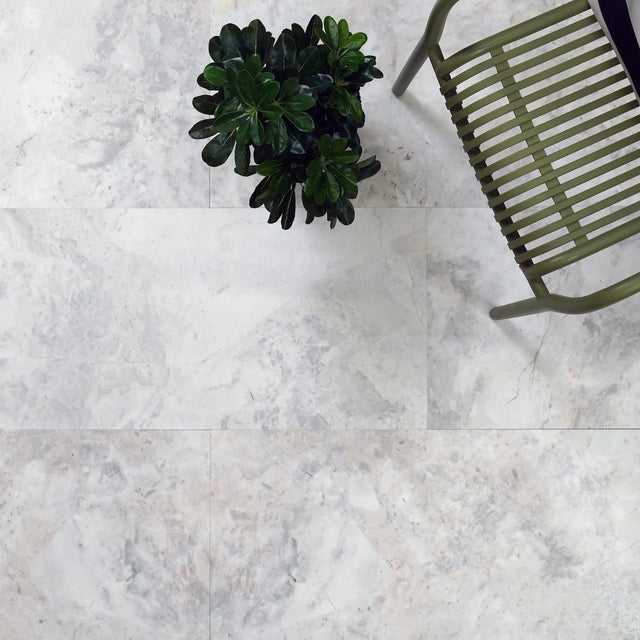 Nimbus White Marble natural stone surface and layout reference by Tilemall