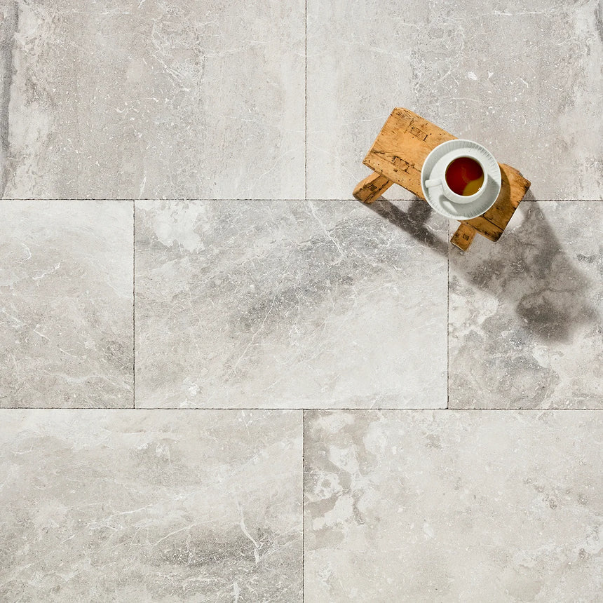 Atlantic Grey Marble natural stone surface and layout reference by Tilemall