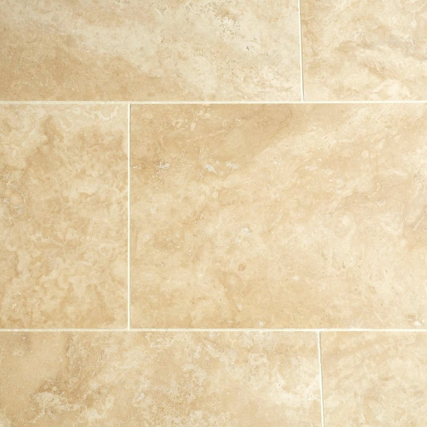 Ivory Light Travertine natural stone surface and layout reference by Tilemall