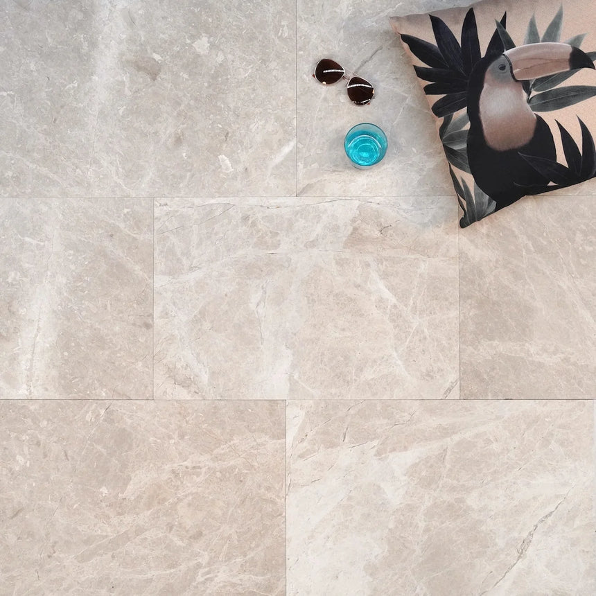 Bianca Crema Marble natural stone surface and layout reference by Tilemall