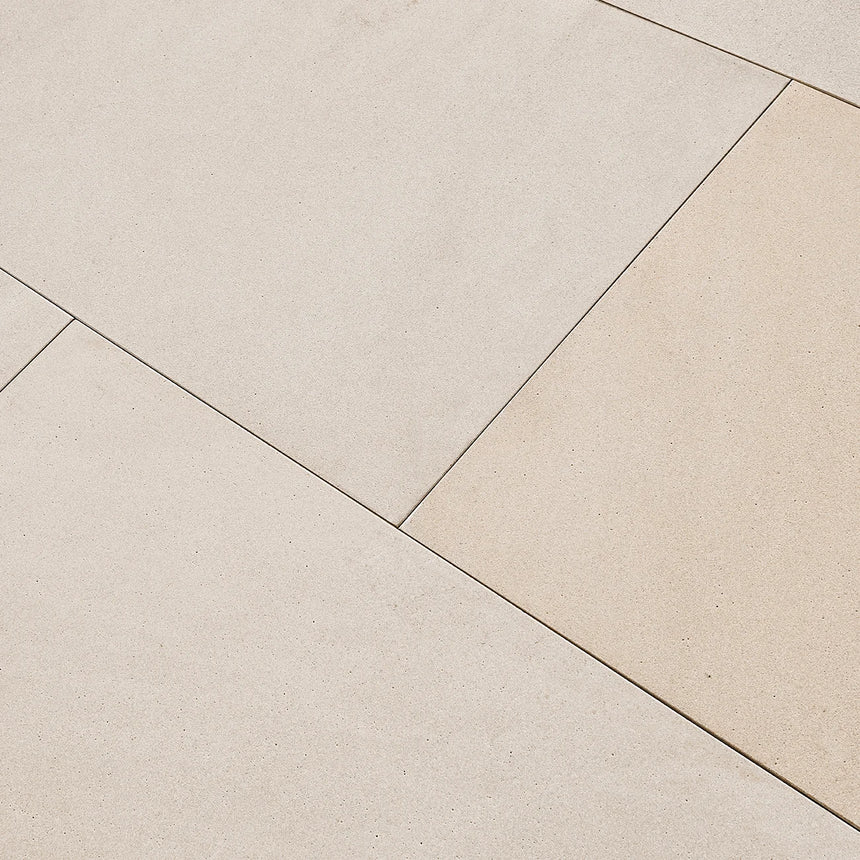 Himalayan White Sandstone natural stone surface and layout reference by Tilemall
