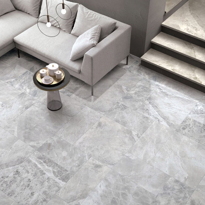 Tundra Grey natural stone surface and layout reference by Tilemall