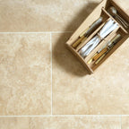 Ivory Light Travertine Honed & Filled Tile 610x406x12mm