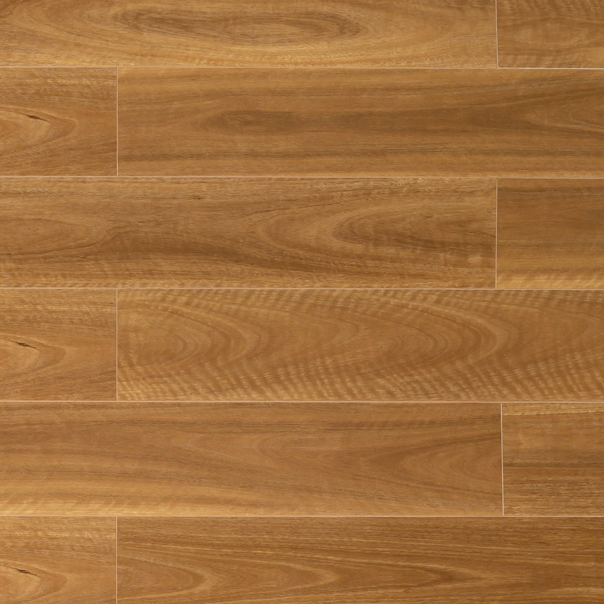 Bass Timber 1212x188x10.3mm BT Luxury Hybrid 10.3mm Spotted Gum flooring installed in staggered pattern with natural wood grain and matt finish by Tilemall