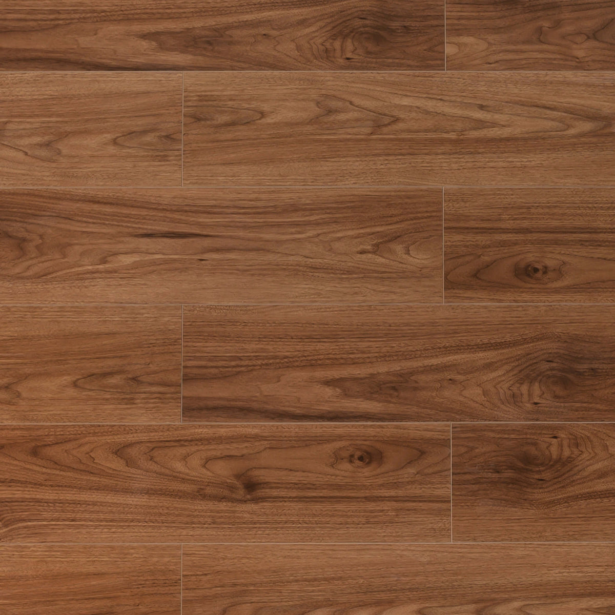 Bass Timber Luxury Hybrid 10.3mm 1212x188x10.3mm Walnut flooring installed with matt finish and natural wood grain by Tilemall