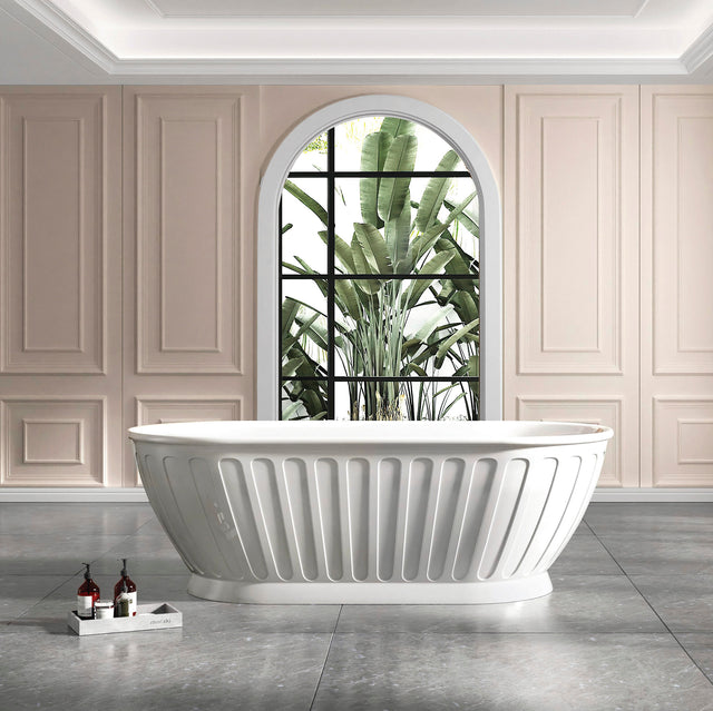 Kensington Freestanding Bath 1700mm Matt White Bath Otti Australia   