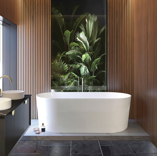 Noosa Freestanding Bath 1500mm Gloss White Bath Otti Australia   
