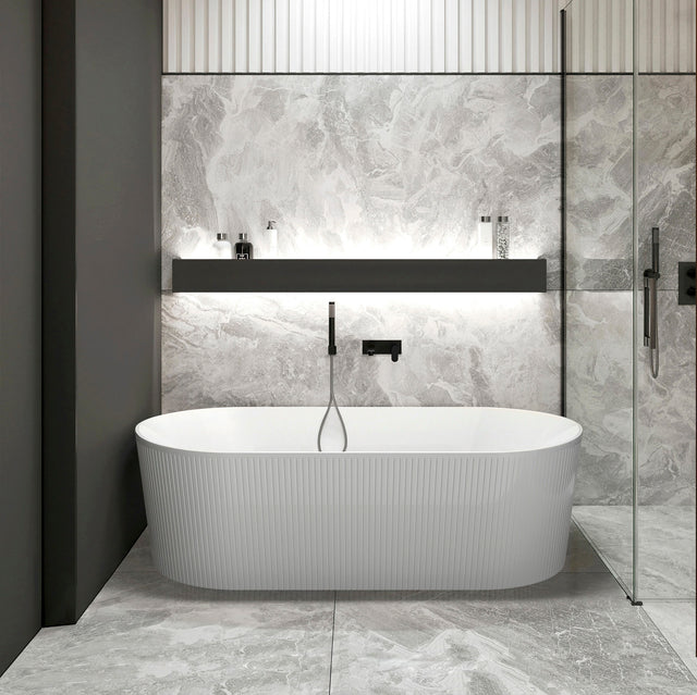 Noosa Freestanding Bath 1700mm Matt White Bath Otti Australia   
