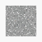 Agglo 600x600mm matt rialto terrazzo-look porcelain tile by Tilemall with white and neutral aggregate flecks