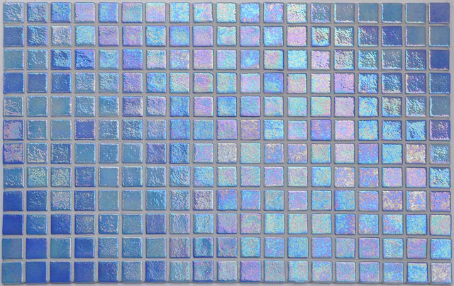 Europe Imports Spanish Ezarri sample of Ezarri Australian Designer Mosaic Square 25x25mm Glass Gloss Atlantic available by Tilemall