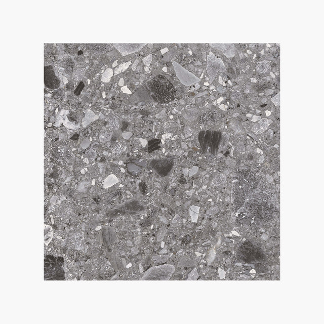 Ceppo Stone 600x600 Surface Tec Dark Grey Terrazzo Look Tiles DW Tiles   