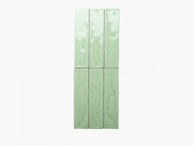 TM Wave Mould Tile 75x300 Gloss Light Green Sample Sample Tilemall   