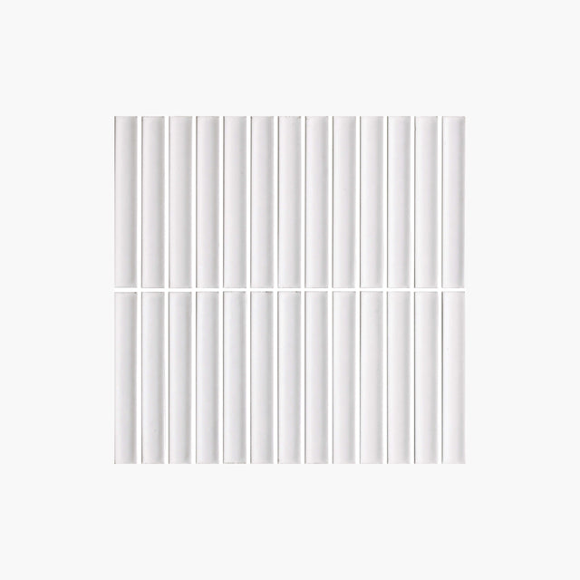 Cottage Mosaic 3D Kit Kat 20x145 Gloss White Sample Sample Tilemall   
